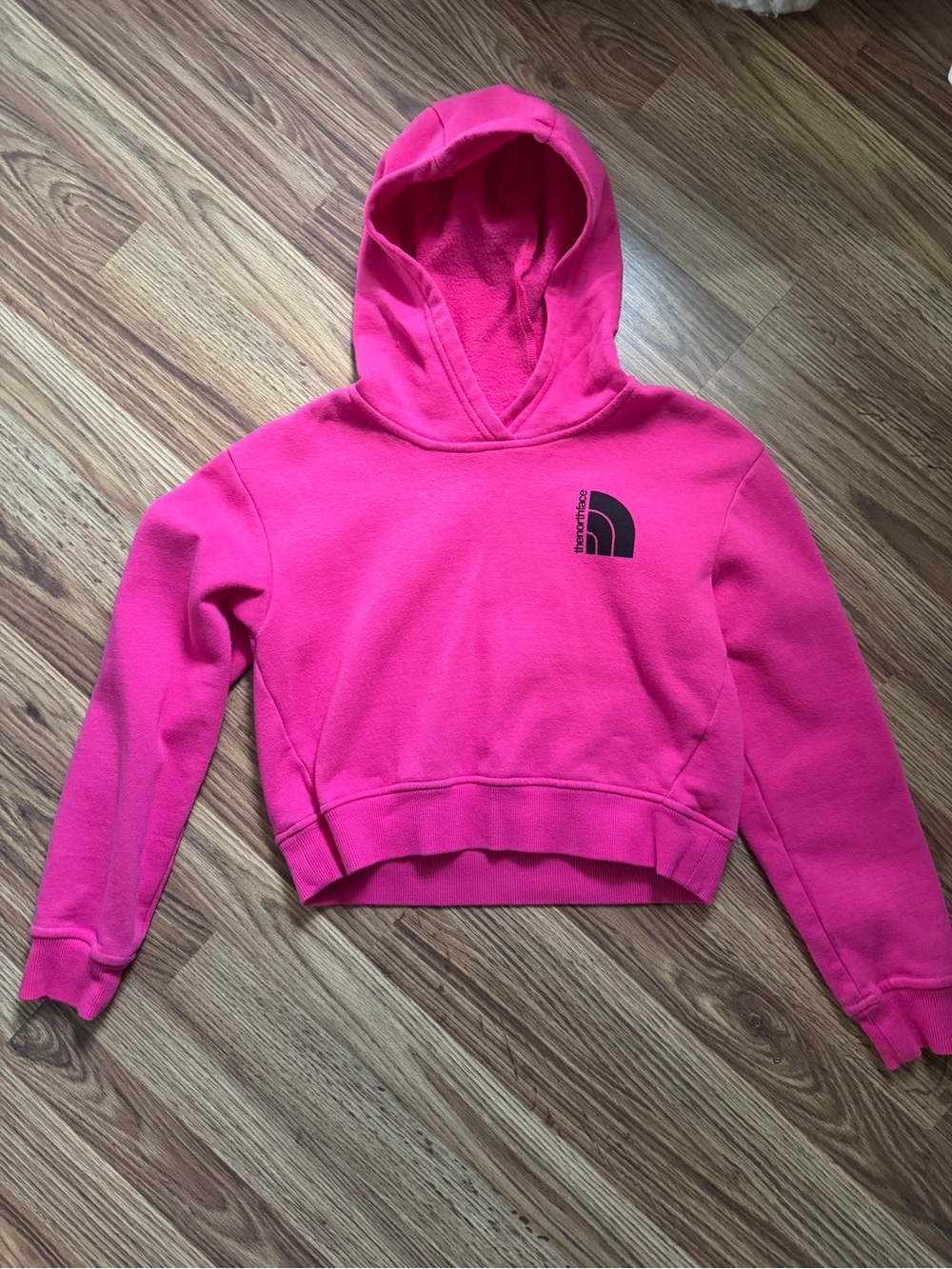 Kids The North Face Hot Pink Cropped Hooded Sweatshirt